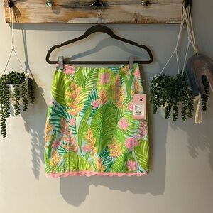 Lilly Pulitzer Blue ice botanical garden skirt size 2 NWT